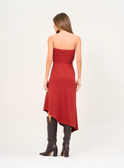 Vestido Midi Tomara Que Caia Com Drapeado