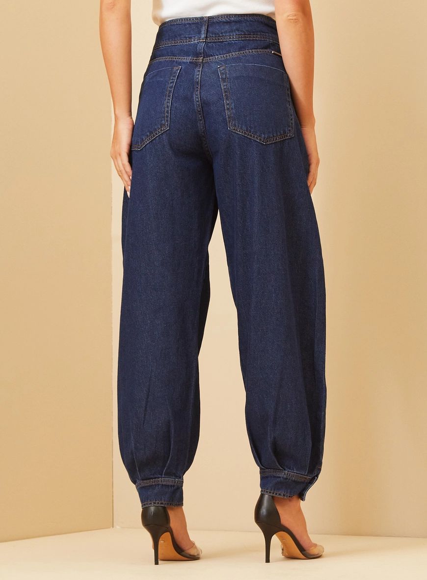 Calça Feminina Jeans Aladim Harem Índigo 4