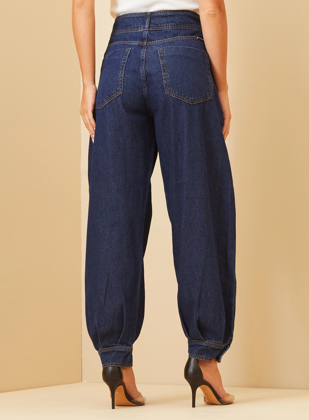 Calça Feminina Jeans Aladim Harem Índigo 4