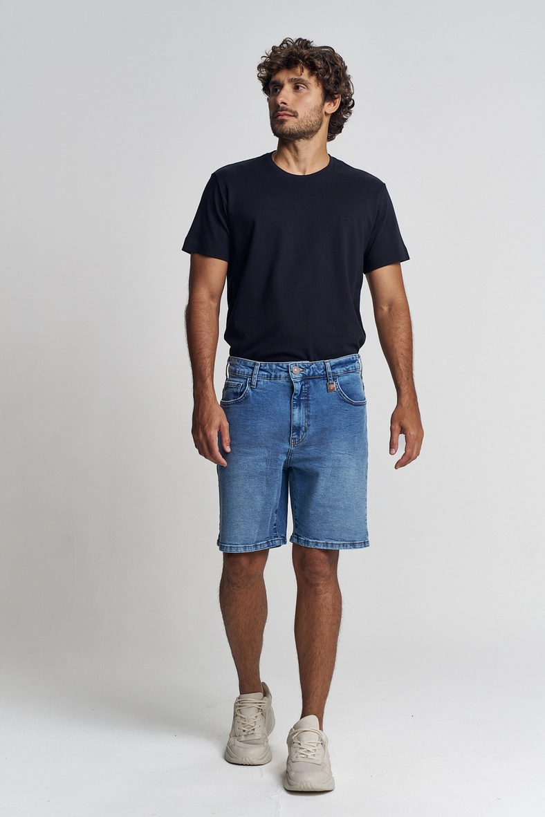 Bermuda Jeans Reta Luan Índigo 1