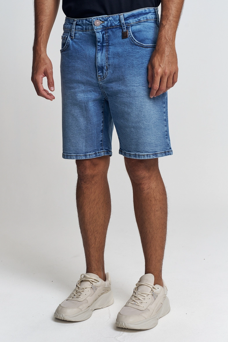 Bermuda Jeans Reta Luan Índigo 2