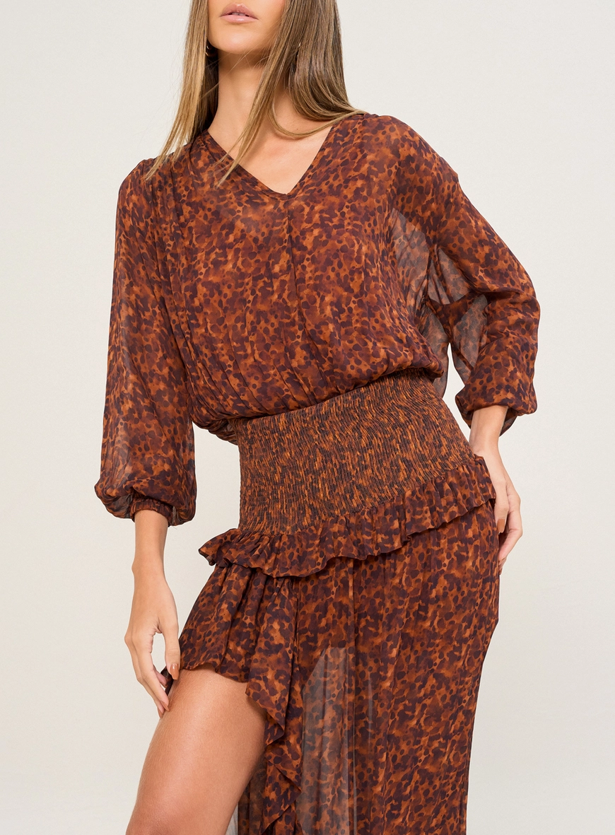 Vestido Midi Com Estampa Animal Estampados 3
