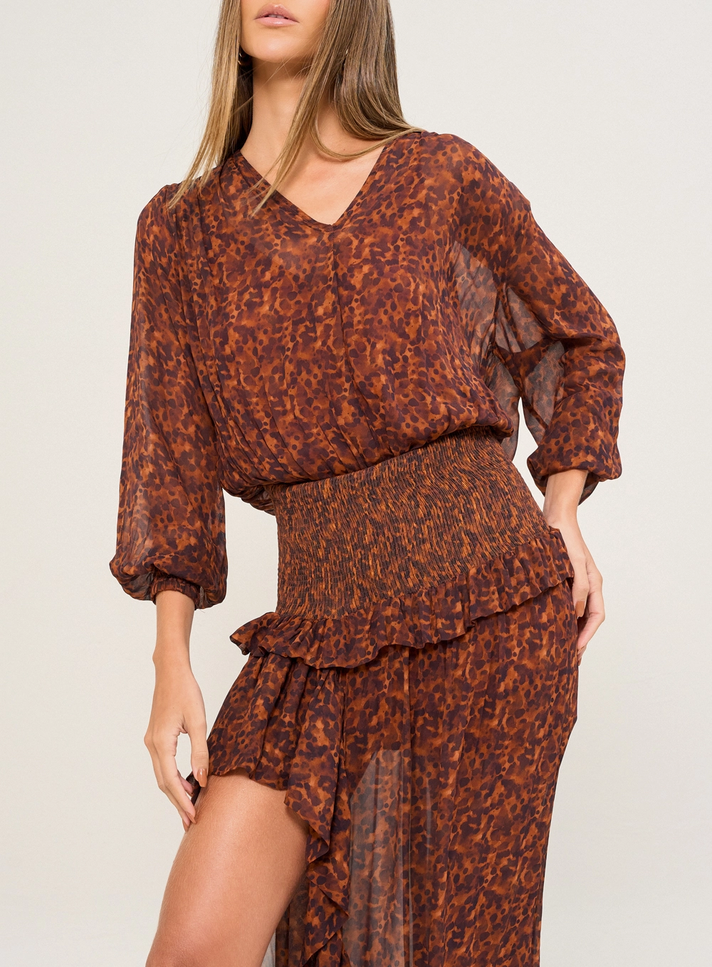 Vestido Midi Com Estampa Animal Estampados 3