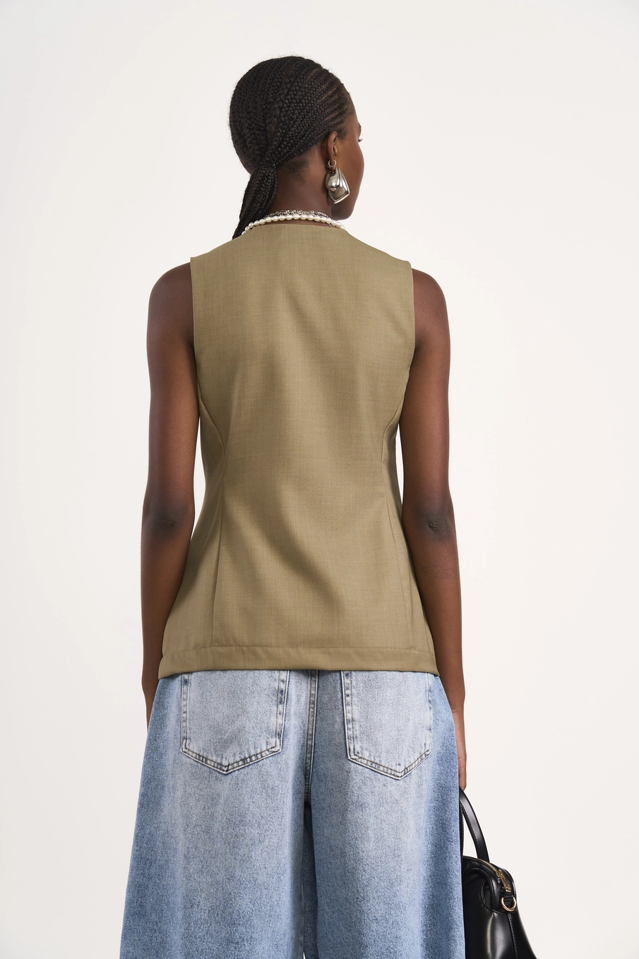 Blusa Alfaiataria Nostalgic Botões Decorativos Bege Misk