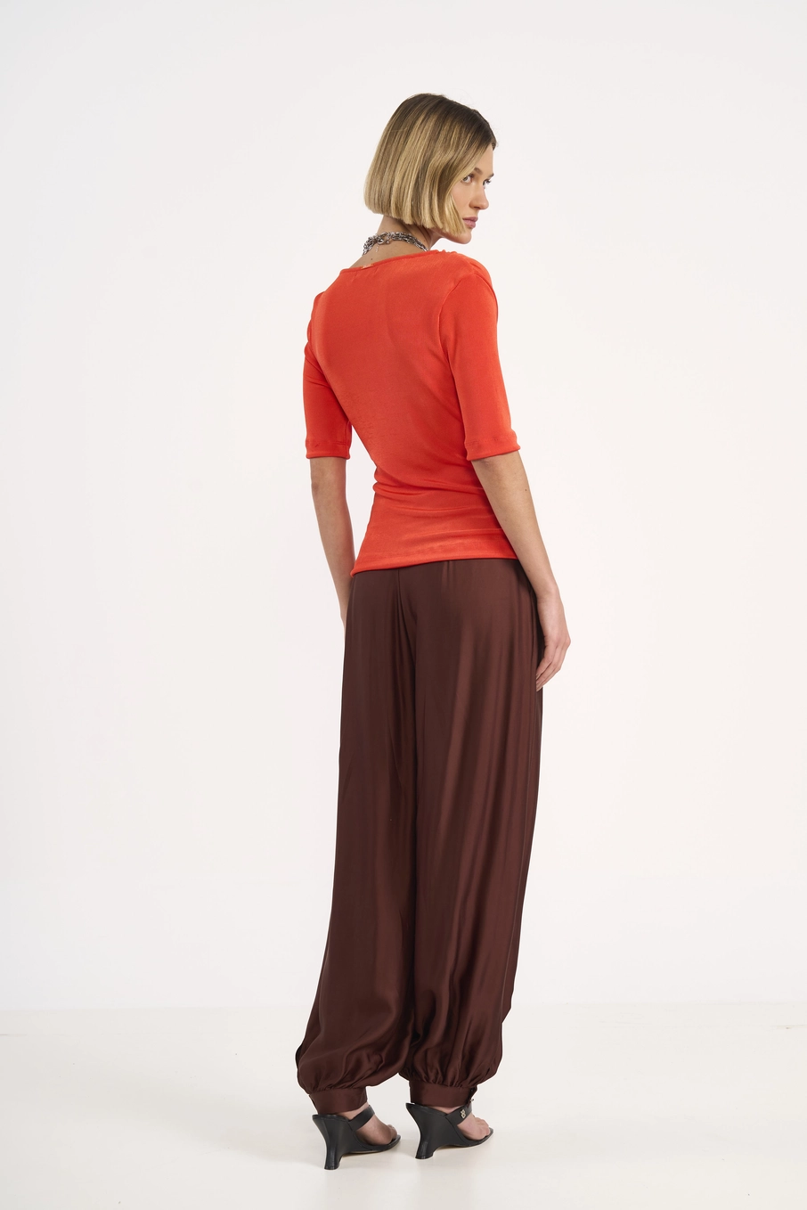 Blusa Feminina Justa Franzida Laranja