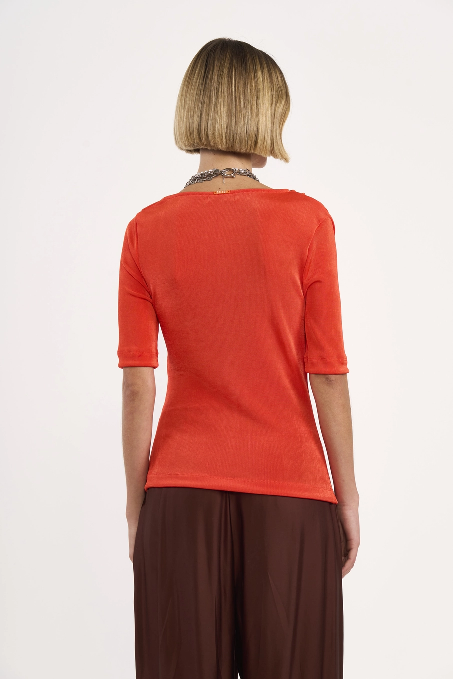 Blusa Feminina Justa Franzida Laranja