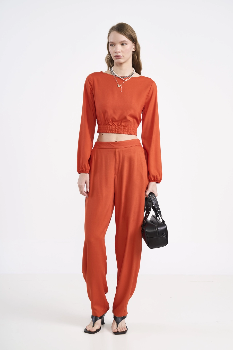 Blusa Cropped Fluidez Laranja
