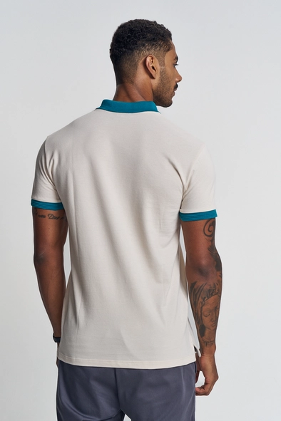 Polo Masculina Gola E Punhos Contrastantes - Fit