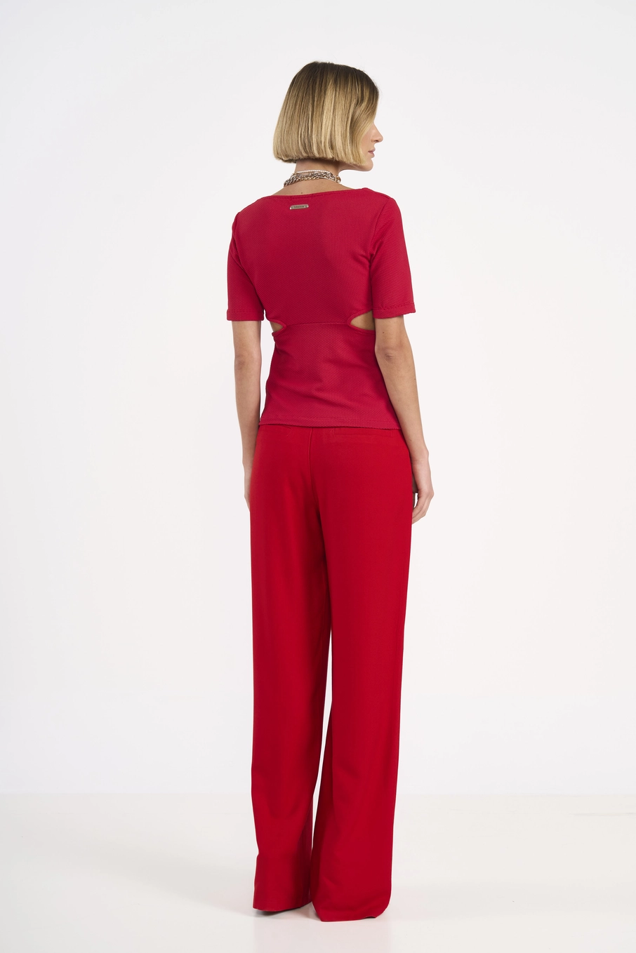 Blusa Feminina Com Recortes Vermelho