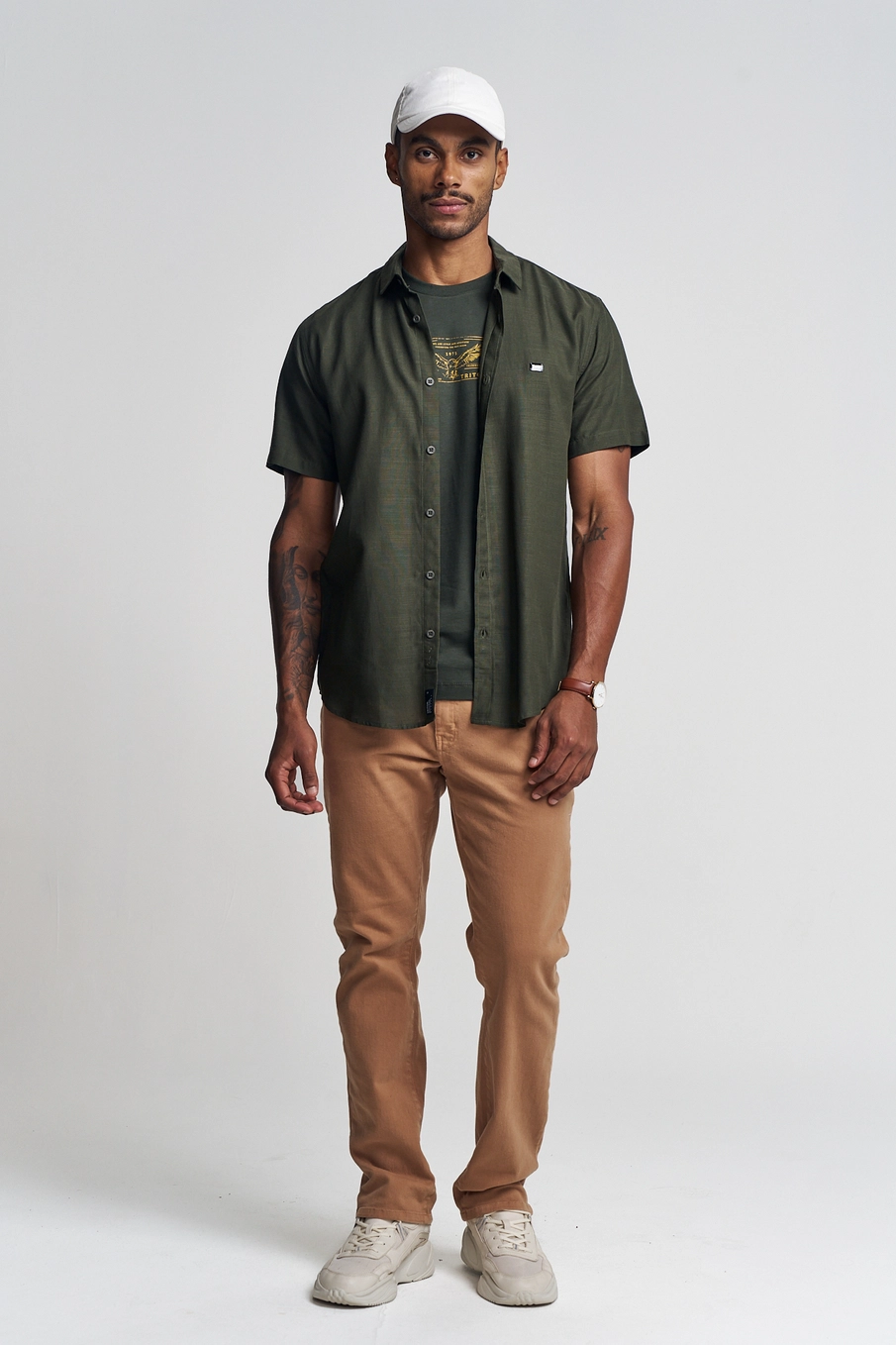 Camisa Masculina Com Manga Curta - Resort Verde 4