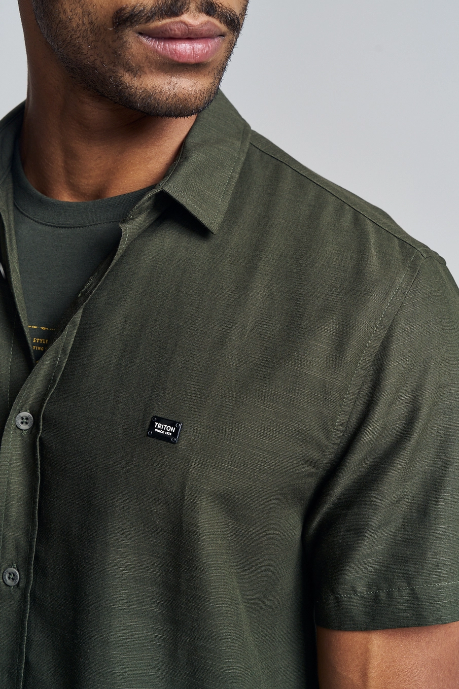Camisa Masculina Com Manga Curta - Resort Verde 3