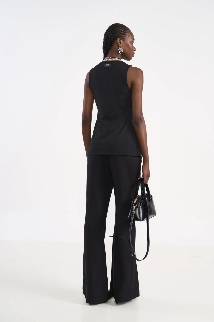 Blusa Estruturada Com Zíper Preto