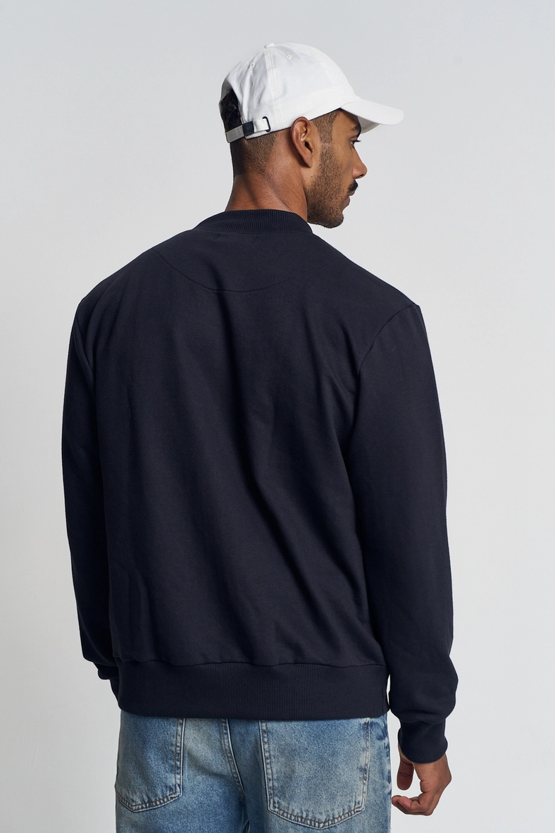 Jaqueta Masculina Com Barra Canelada - Bomber Preto 3