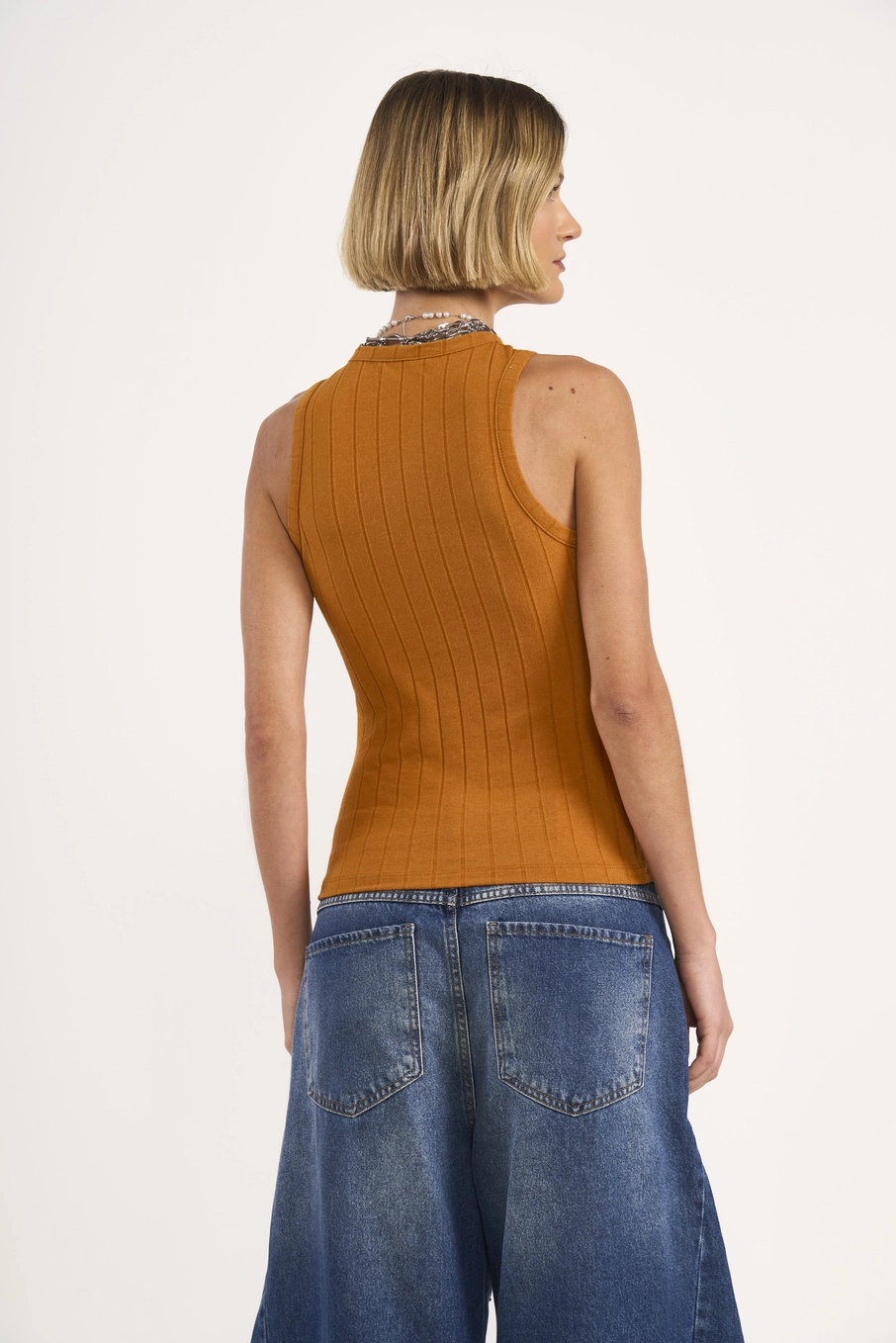 Regata Feminina Canelada Amarelo Pumpkin
