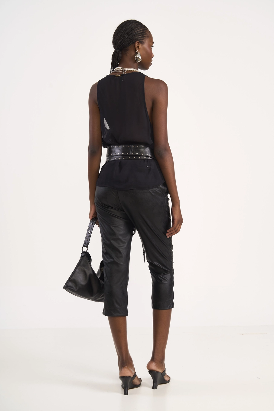 Blusa Regata Viscose Fluida Preto