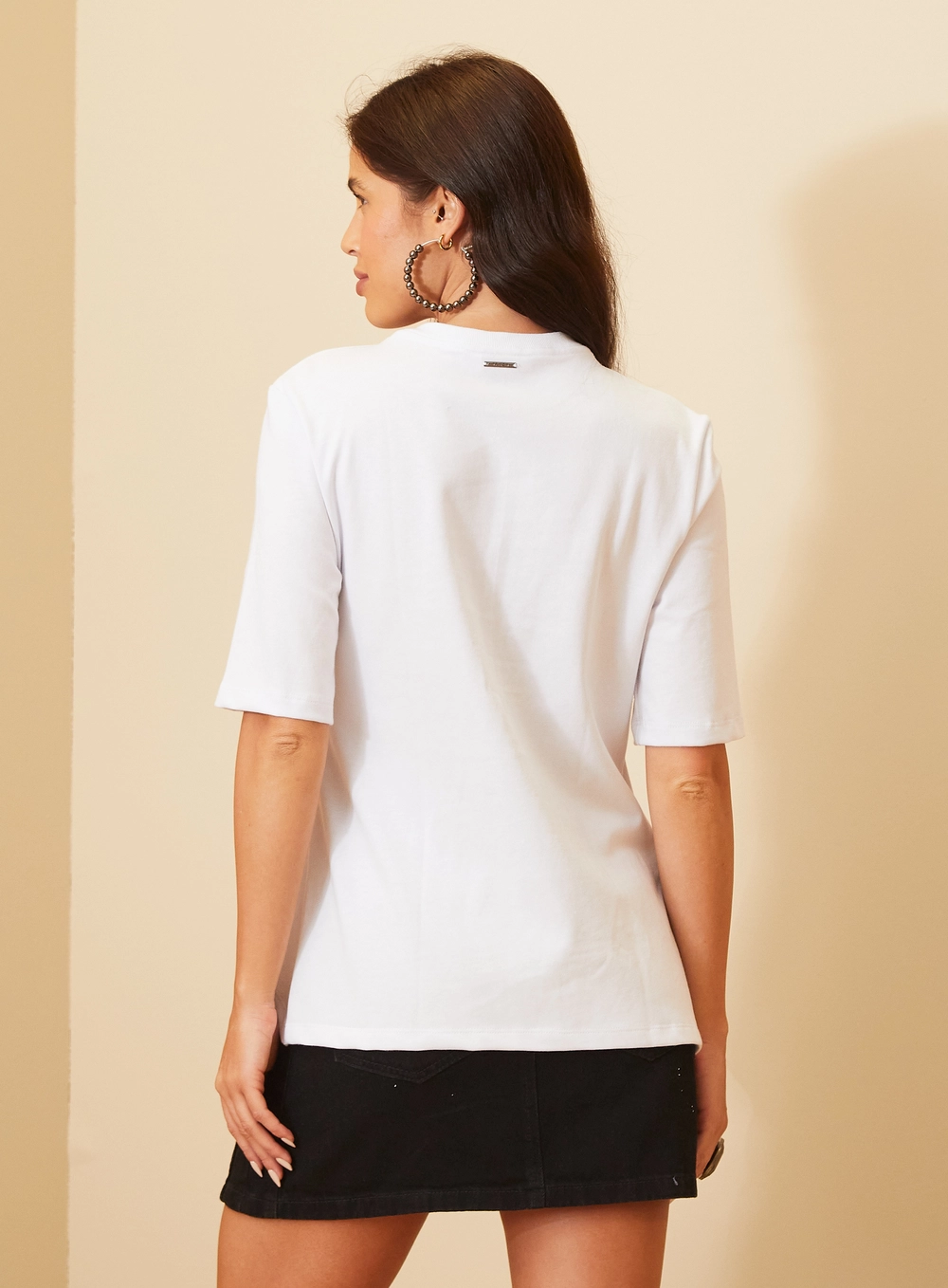 Camiseta Feminina Com Fivela Lateral - Boy Fashion Branco 2