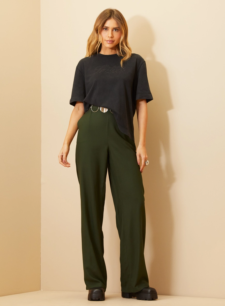 Camiseta Feminina Com Estampa Frontal - Comfort Preto 4