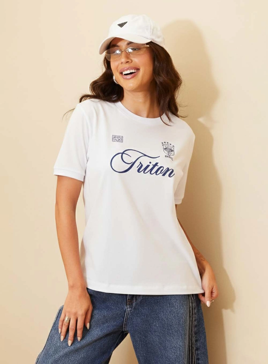 Camiseta Feminina Comfort Com Estampa - Copa Branco 1