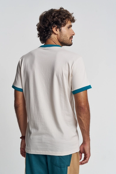 Camiseta Masculina Bicolor Com Contrastantes