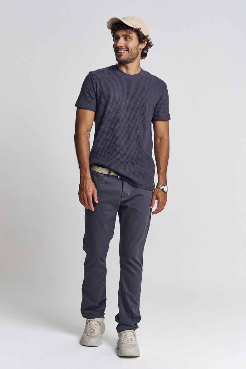 Camiseta Masculina Com Textura CINZA 1