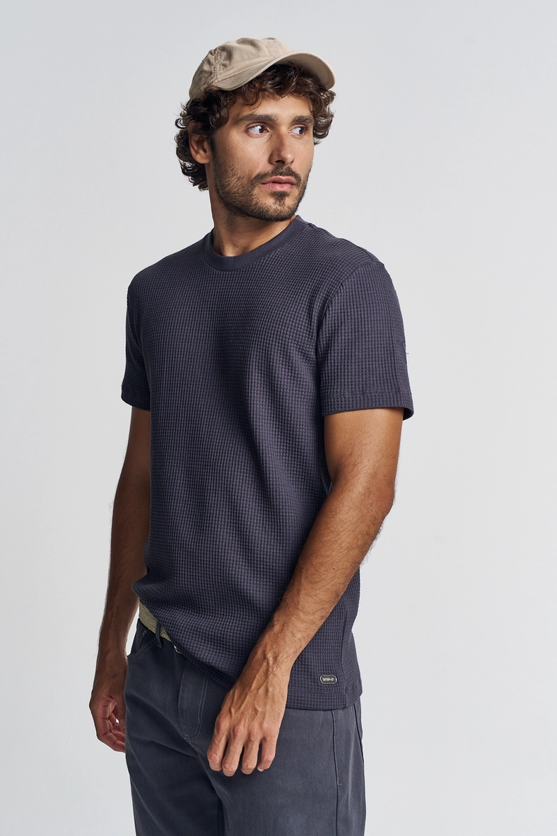 Camiseta Masculina Com Textura CINZA 2