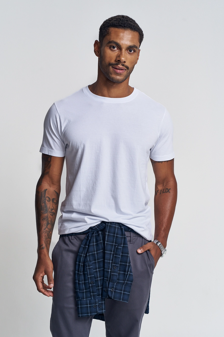 Camiseta Masculina Básica De Manga Curta Branco 1