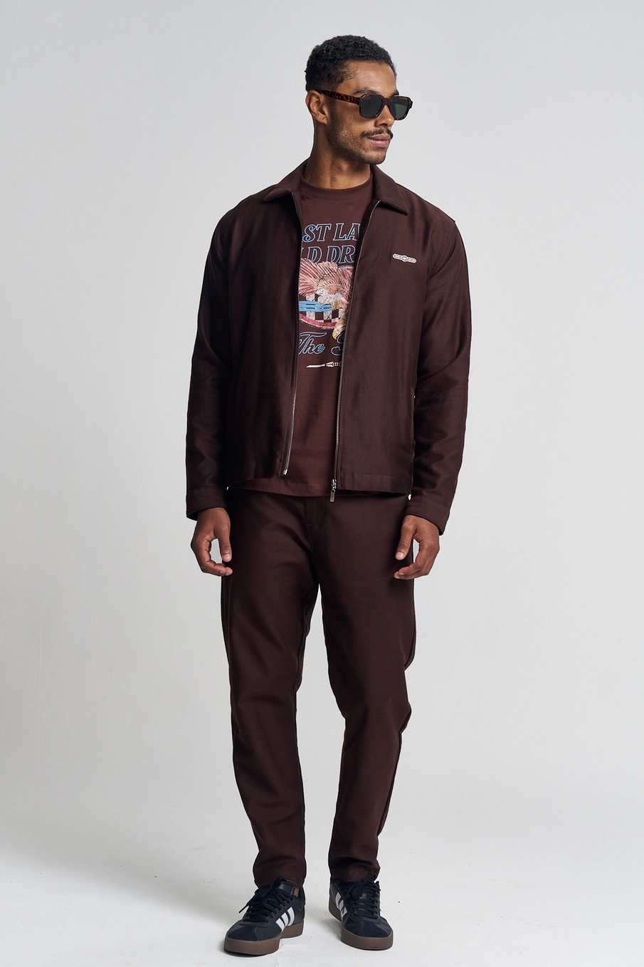 Camiseta Masculina Com Estampa Frontal - New Marrom 1