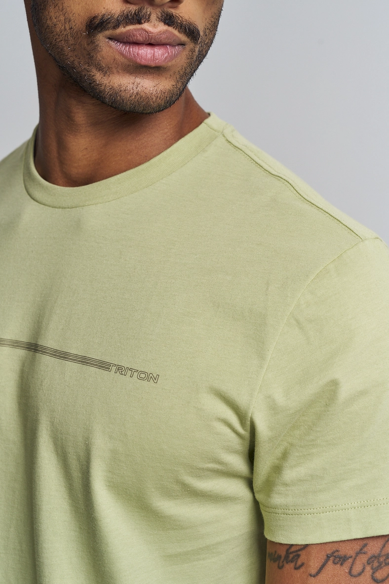 Camiseta Masculina Com Lettering - Fit Verde Rosemary 3