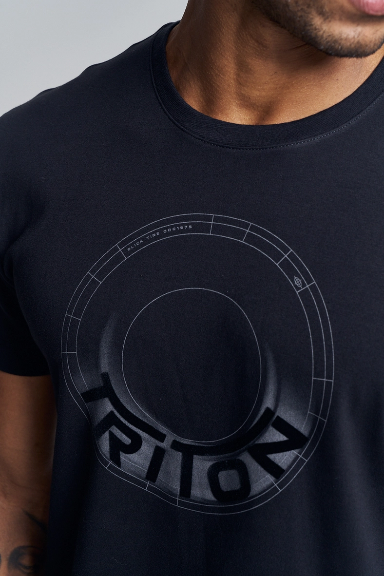 Camiseta Masculina Com Estampa Circular - Fit Preto 3