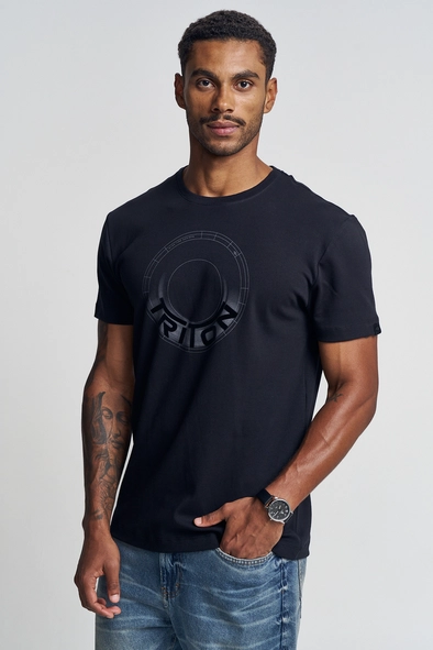 Camiseta Masculina Com Estampa Circular - Fit