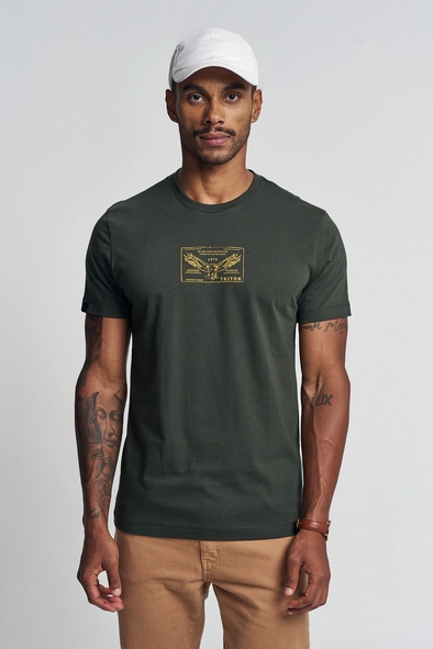 Camiseta Masculina Regular Com Estampa Frontal
