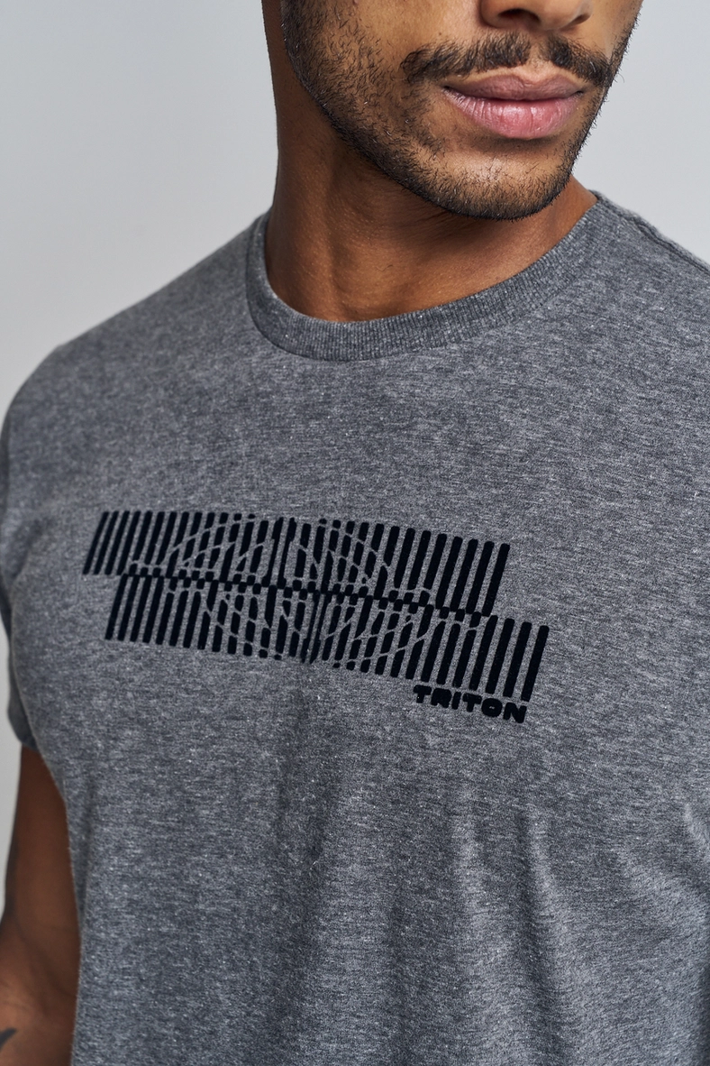 Camiseta Masculina Mesclada - Fit CINZA 3