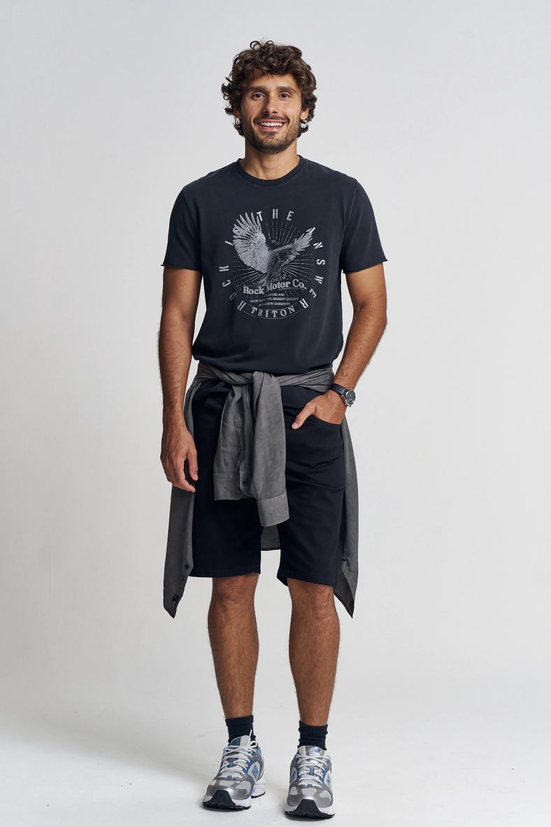 Camiseta Masculina Estampa Rock Motor Preto 4