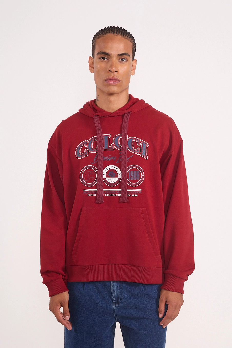 Blusão Moletom Com Capuz Heritage Vermelho