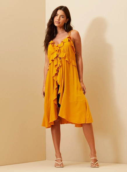 Blusa Alongada Com Babados