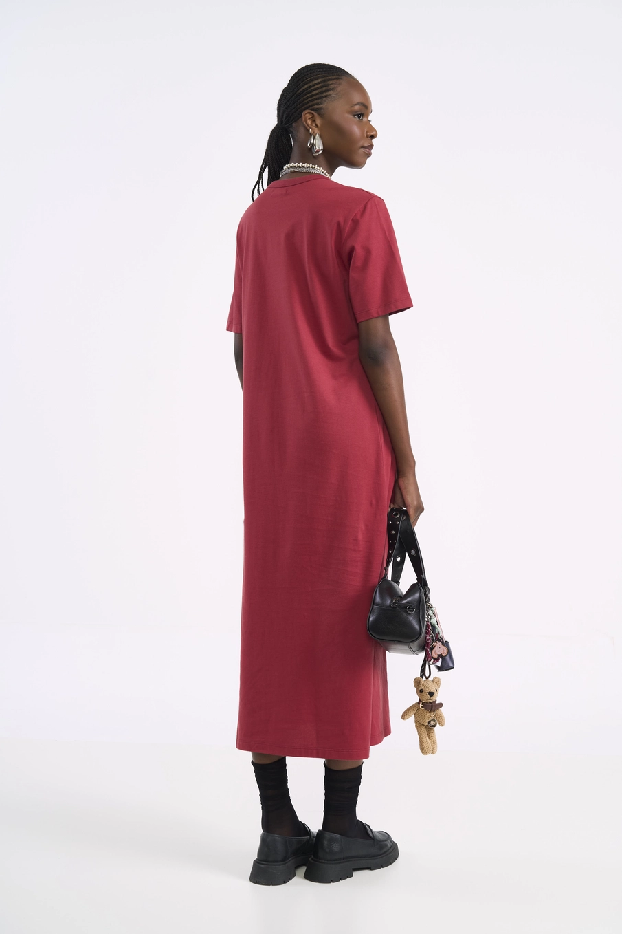 Vestido Maxi T-shirt Cotton Vermelho