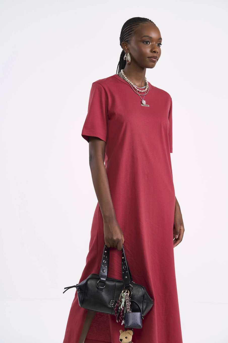 Vestido Maxi T-shirt Cotton Vermelho