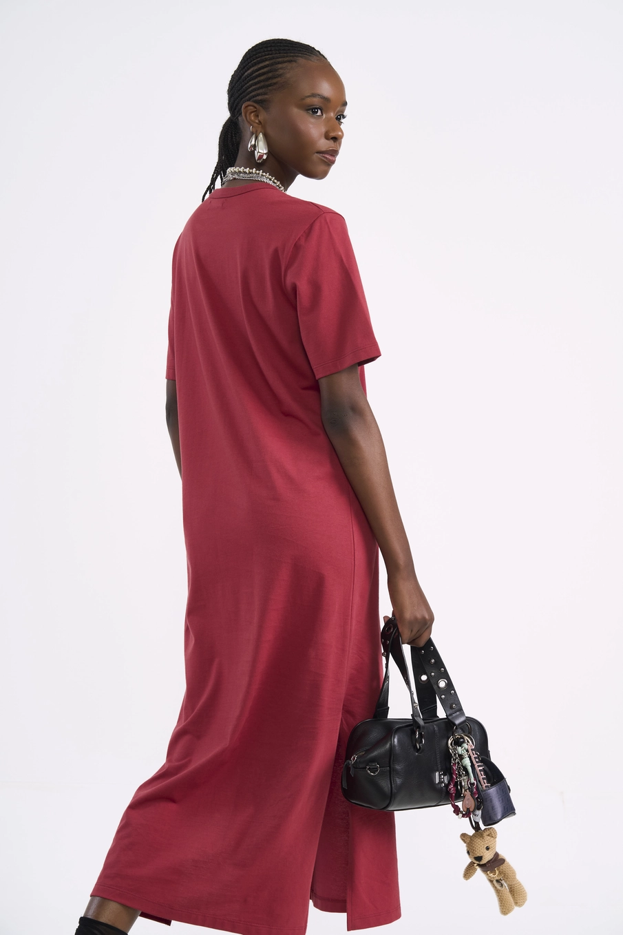 Vestido Maxi T-shirt Cotton Vermelho