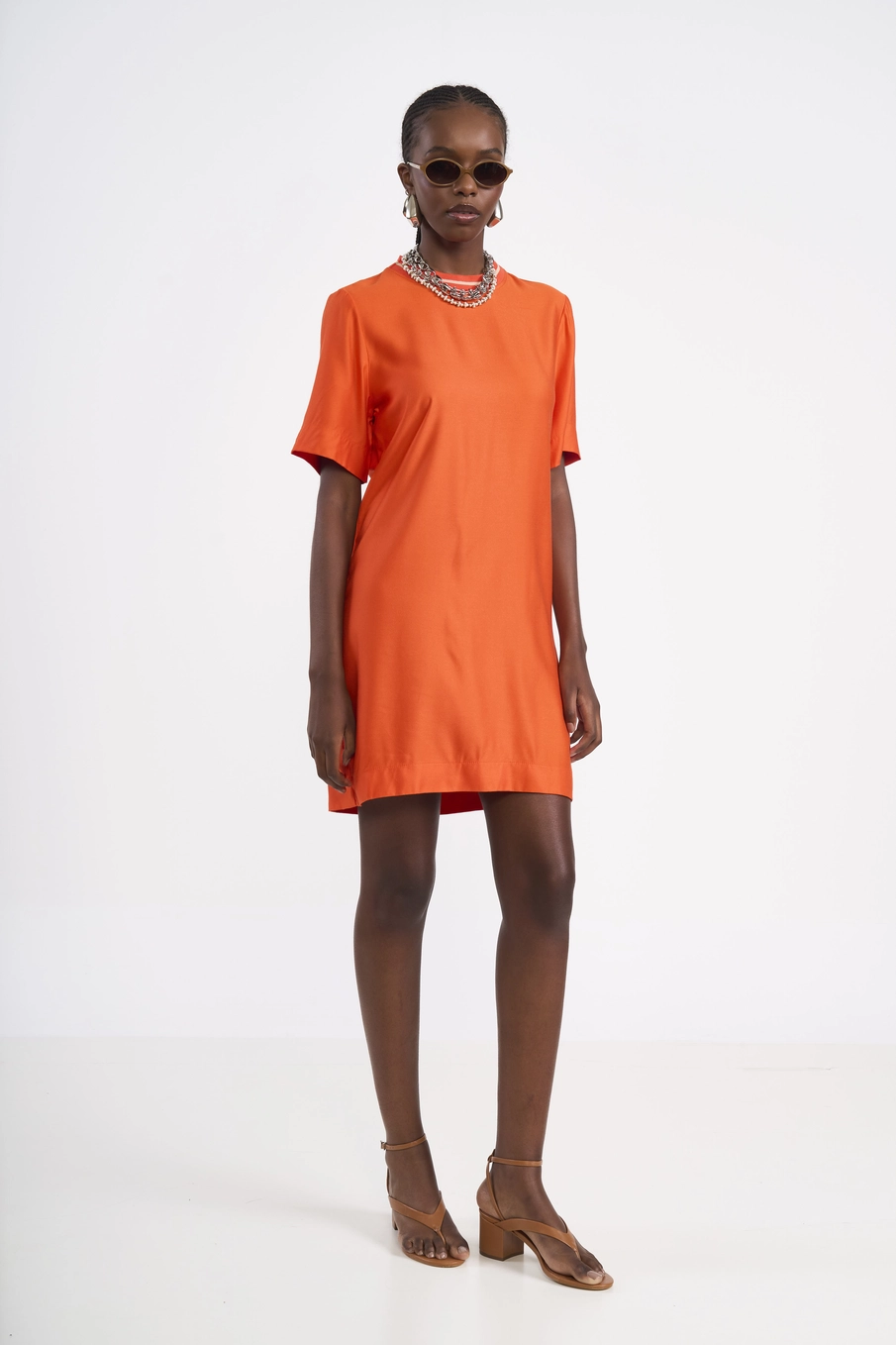 Vestido Curto T-shirt Dress Laranja