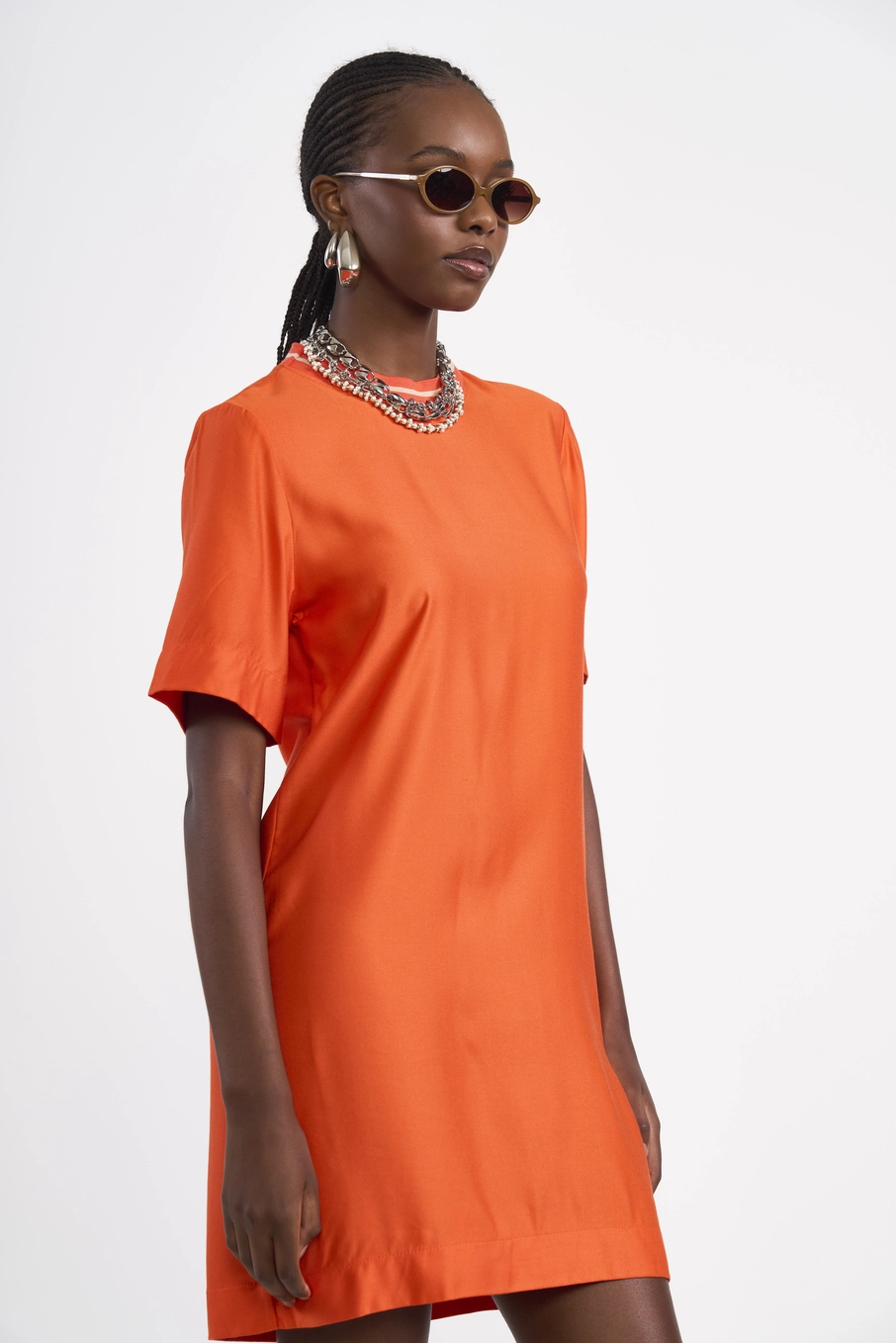 Vestido Curto T-shirt Dress Laranja