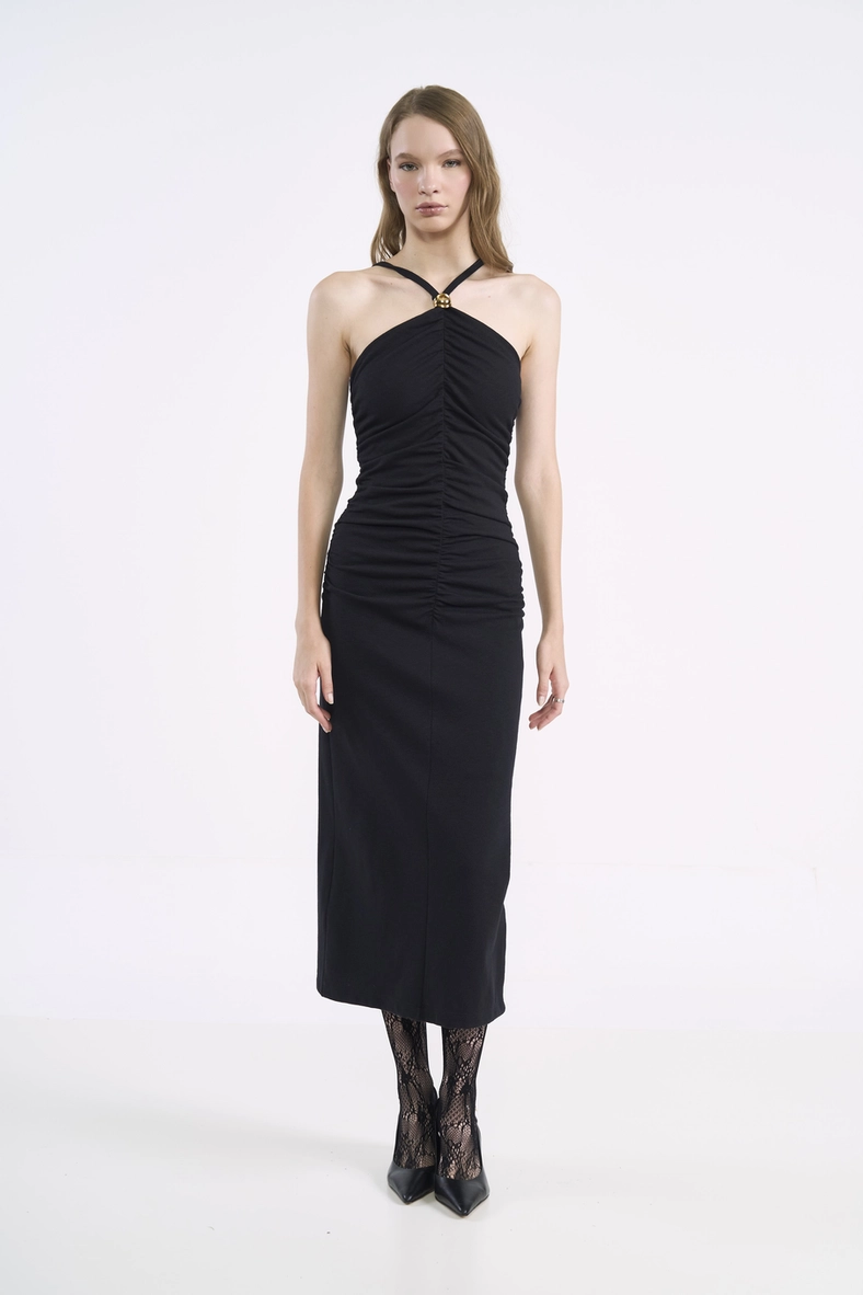 Vestido Midi Nostalgic Detalhe Metal