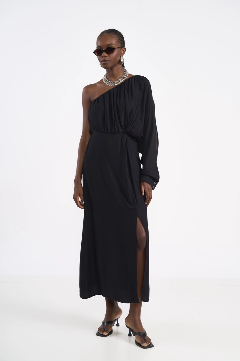 Vestido Midi Um Ombro Só