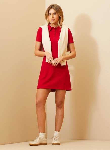Vestido Feminino Polo Manga Curta