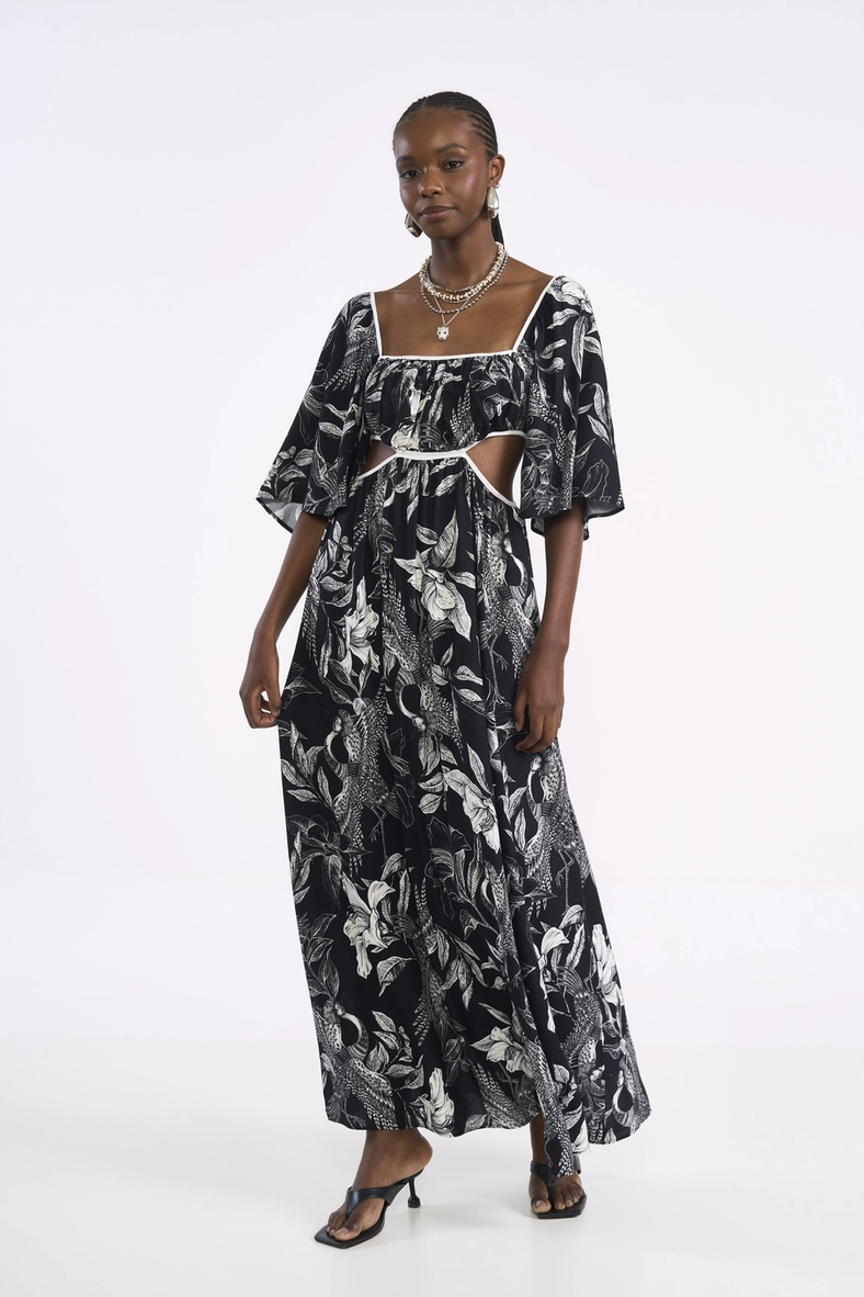 Vestido Maxi Escultural Poesia Botânica