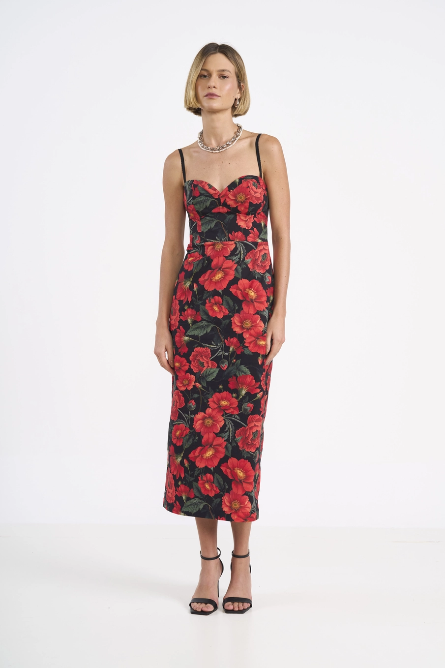 Vestido Midi Estampa Magnólia Estampados