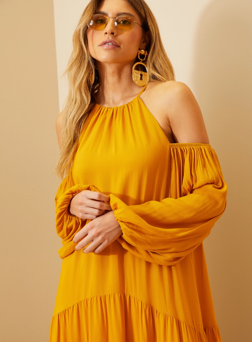 Vestido Longo Ombro A Ombro Amarelo Sunray 3