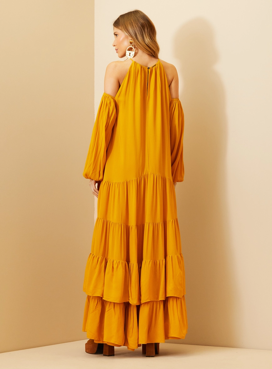 Vestido Longo Ombro A Ombro Amarelo Sunray 4