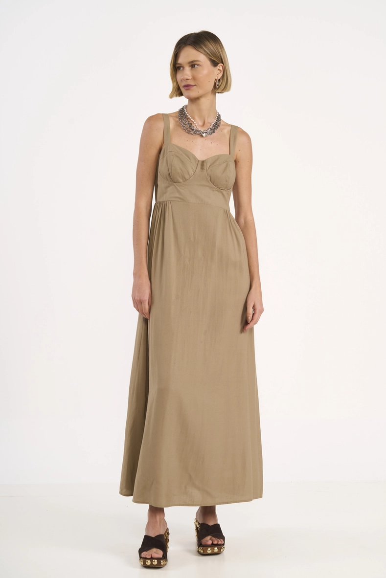 Vestido Longo Acinturado