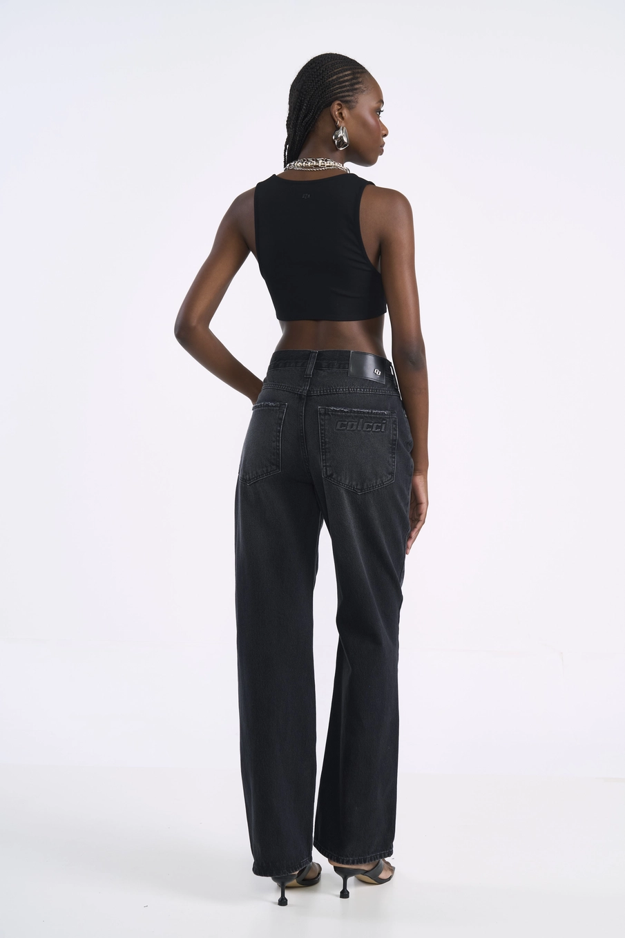 Top Cropped Estruturado Preto