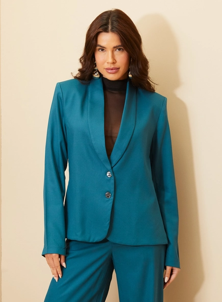 Blazer Feminino Com Lapela Alongada - Alfaiataria
